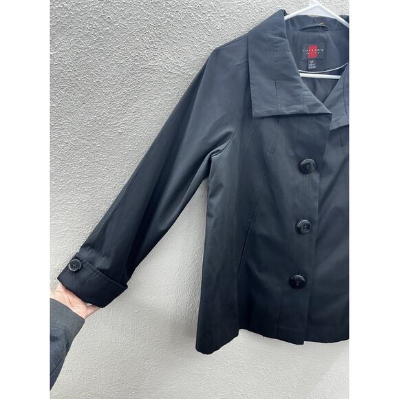 Gallery Womens Jacket Size Petite Small Black Button Up Lightweight - Picture 2 of 12